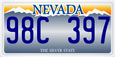 NV license plate 98C397