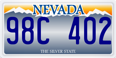 NV license plate 98C402