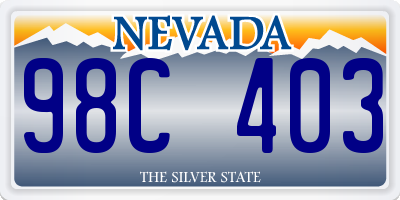 NV license plate 98C403