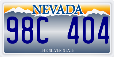 NV license plate 98C404