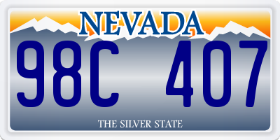 NV license plate 98C407