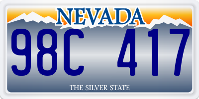 NV license plate 98C417