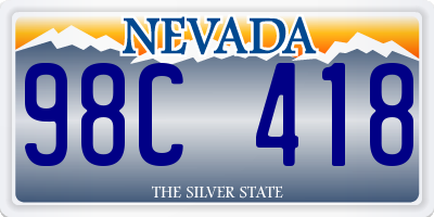 NV license plate 98C418