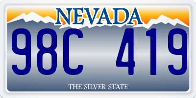 NV license plate 98C419