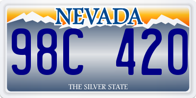 NV license plate 98C420