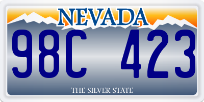 NV license plate 98C423