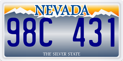 NV license plate 98C431