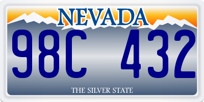 NV license plate 98C432