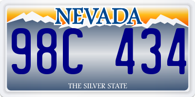 NV license plate 98C434