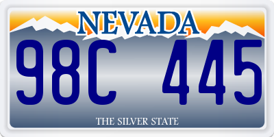 NV license plate 98C445