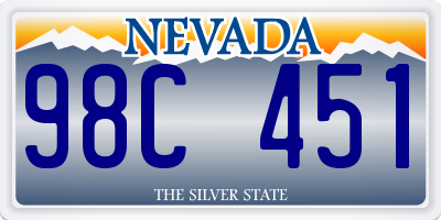 NV license plate 98C451