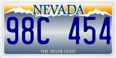 NV license plate 98C454