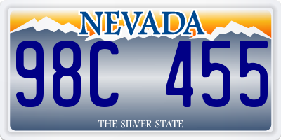 NV license plate 98C455