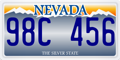 NV license plate 98C456