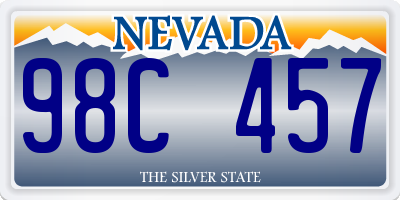 NV license plate 98C457