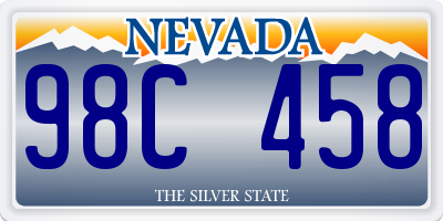 NV license plate 98C458