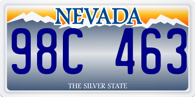 NV license plate 98C463
