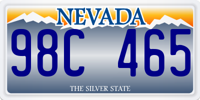 NV license plate 98C465