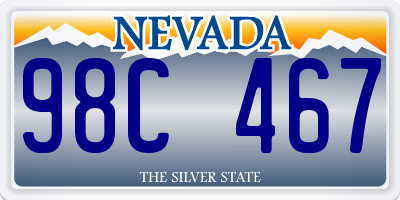 NV license plate 98C467