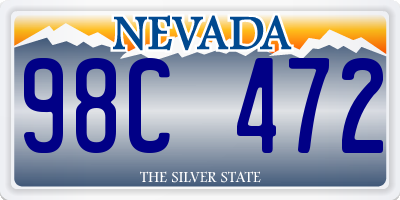 NV license plate 98C472