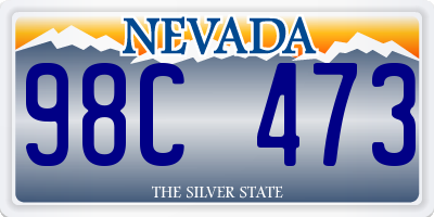 NV license plate 98C473