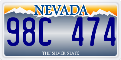 NV license plate 98C474