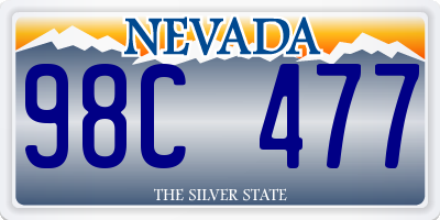 NV license plate 98C477