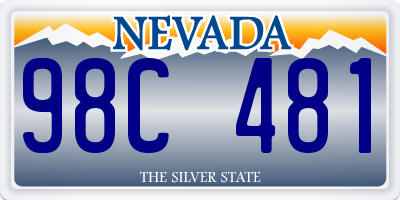 NV license plate 98C481