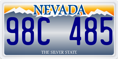 NV license plate 98C485