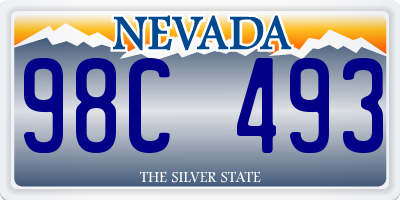 NV license plate 98C493