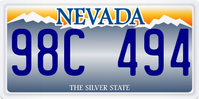 NV license plate 98C494