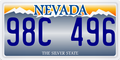 NV license plate 98C496