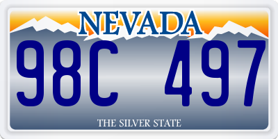 NV license plate 98C497