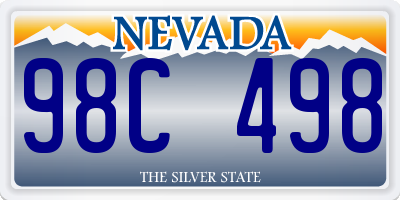 NV license plate 98C498