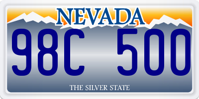 NV license plate 98C500