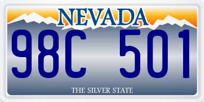 NV license plate 98C501