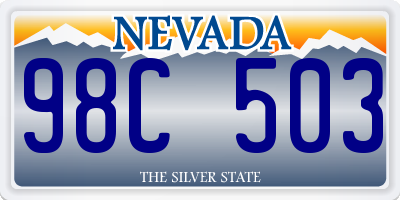 NV license plate 98C503