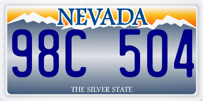 NV license plate 98C504