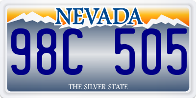 NV license plate 98C505
