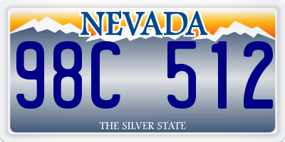 NV license plate 98C512