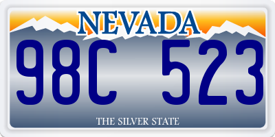 NV license plate 98C523