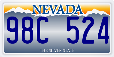 NV license plate 98C524