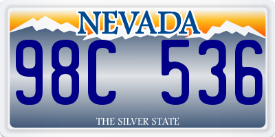 NV license plate 98C536