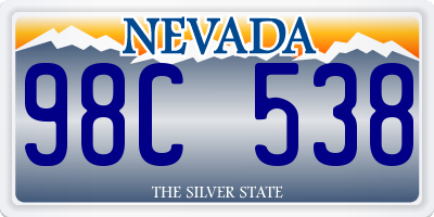 NV license plate 98C538