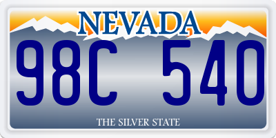 NV license plate 98C540