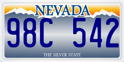 NV license plate 98C542