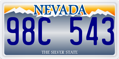 NV license plate 98C543