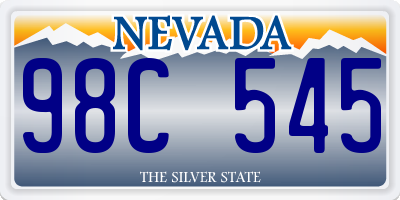 NV license plate 98C545