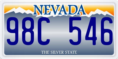 NV license plate 98C546