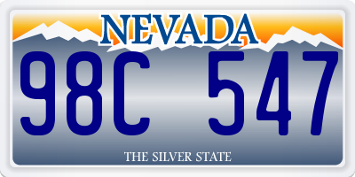 NV license plate 98C547